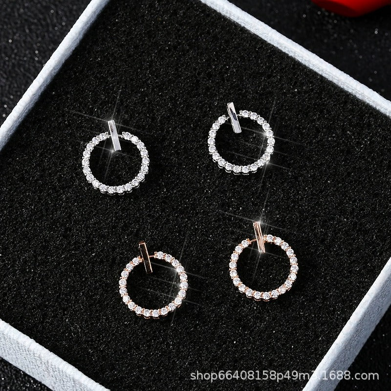ZVT-168 Circle Zircon Korean Earrings