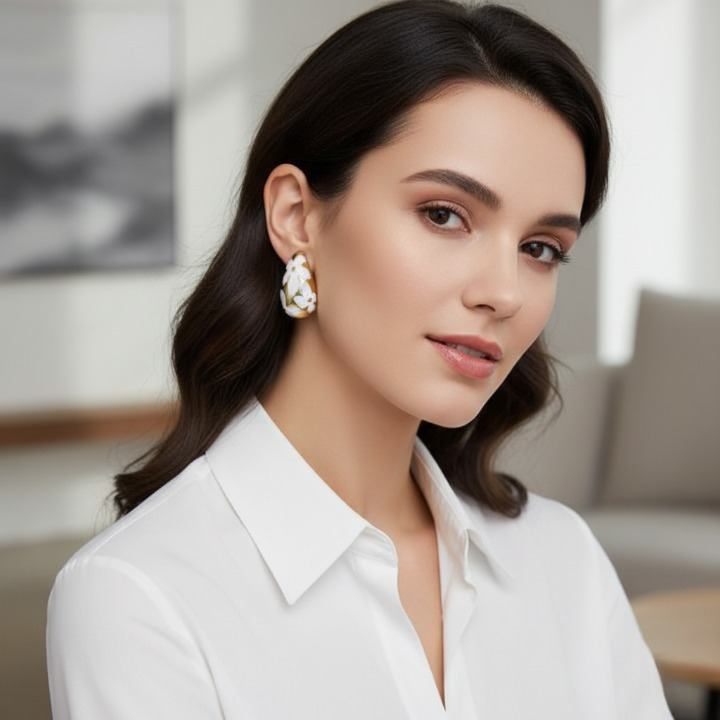 Flower Hollow Drop Earrings