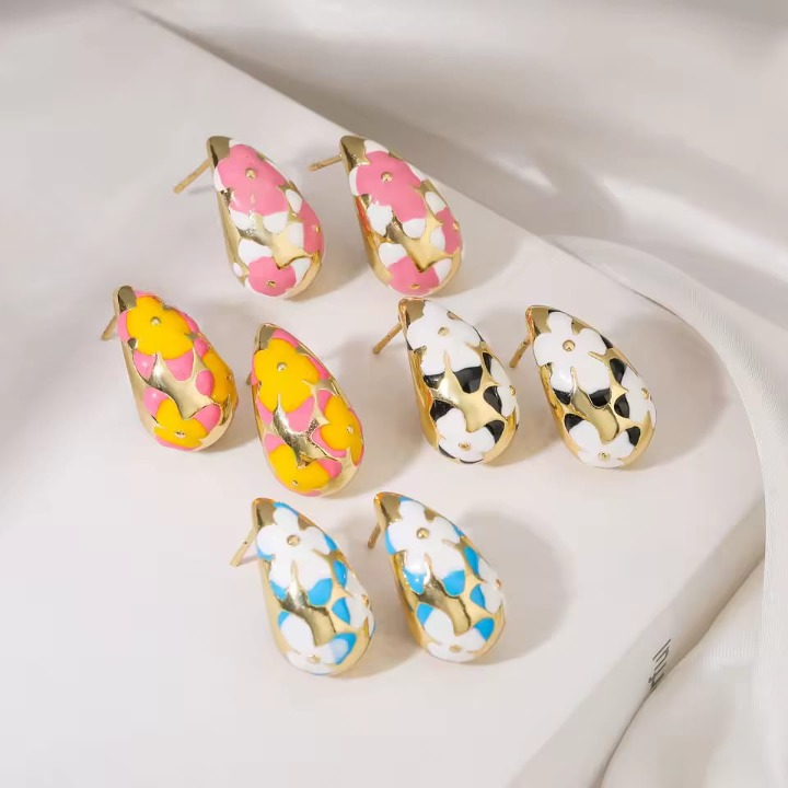 Flower Hollow Drop Earrings