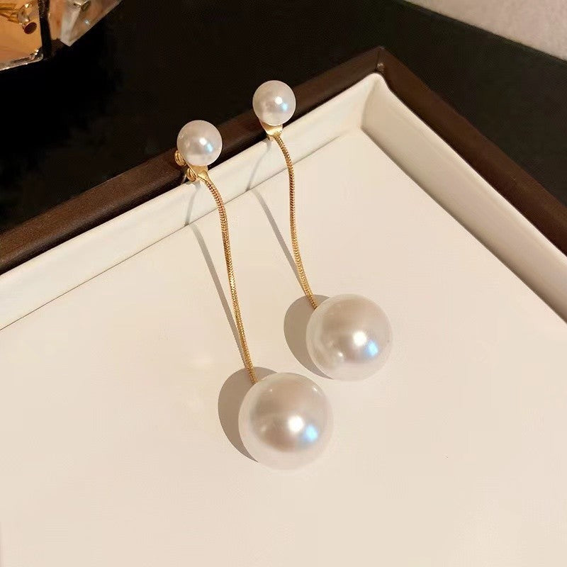 AWJ-157 Elegant Pearl Hanging Korean Earrings