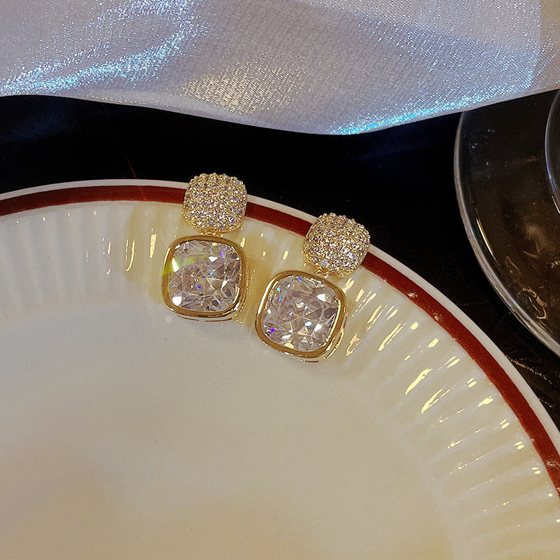 ZJE-163 Korean Zircon Crystal Earrings
