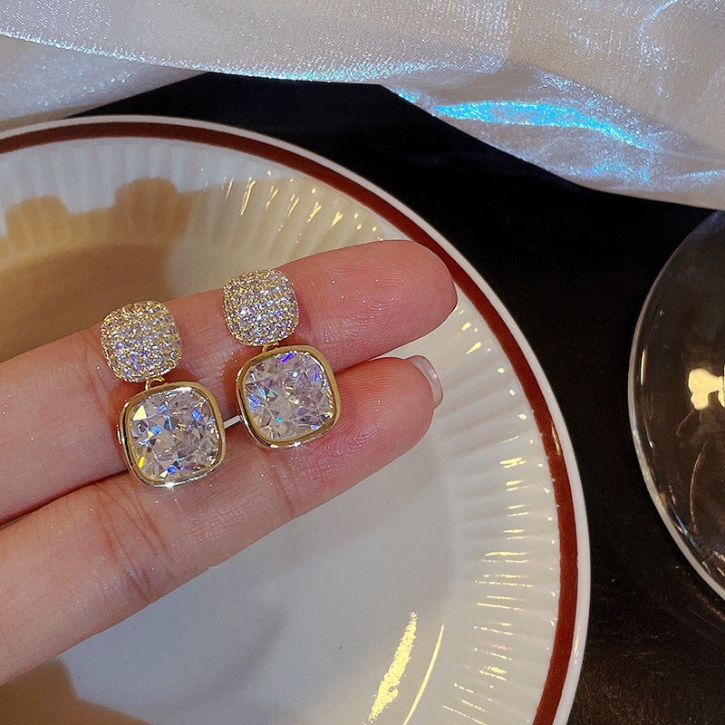 ZJE-163 Korean Zircon Crystal Earrings